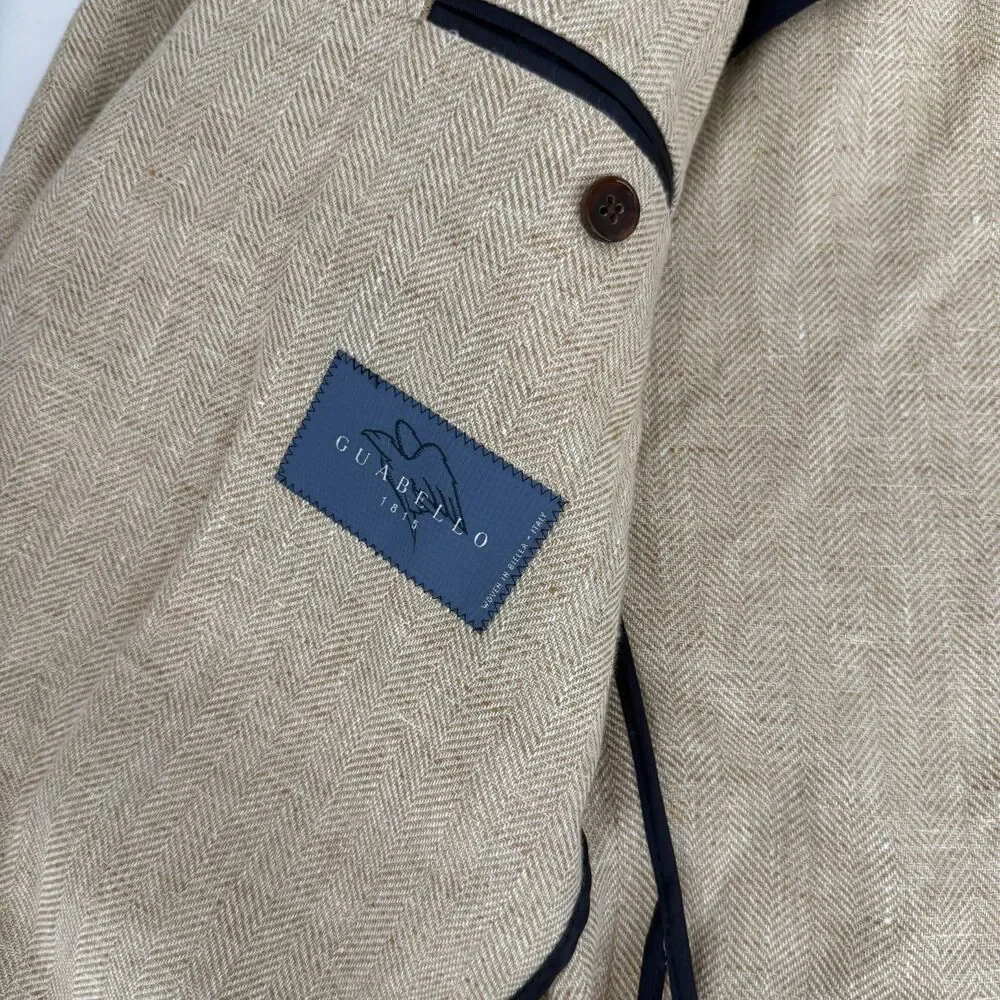 Spier & MacKay Wool Linen Blend Wheat Sportcoat 3 Button Patch Pocket Size 36